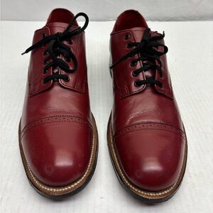Stacey Adams Men's Burgundy Leather Cap-Toe Derby Shoes, men’s SZ 8.5, box 24